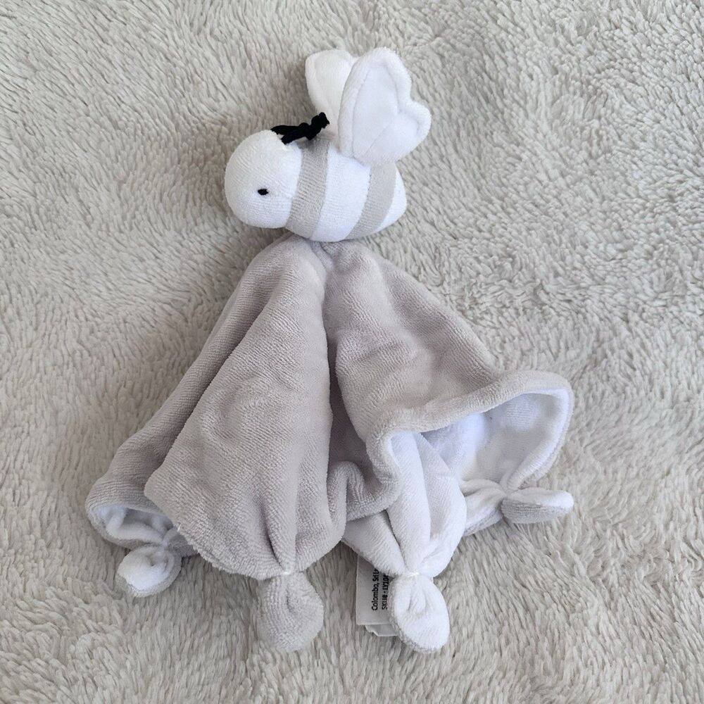 Burt’s Bees Baby White Gray Lovey Soother Organic Cotton